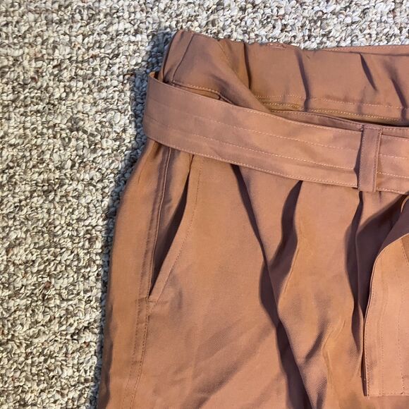 NWT Nine West Womens Utility Pant Plus Sze 2X Cargo Belted Waist Pink Rose Taper - Picture 2 of 11